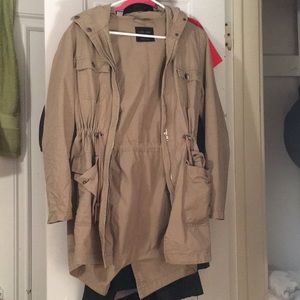 Tan fall parka